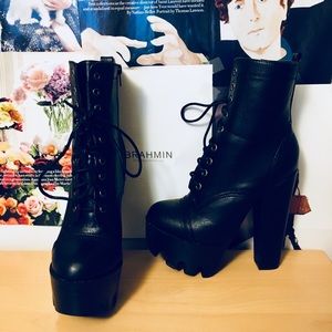Black platform boots
